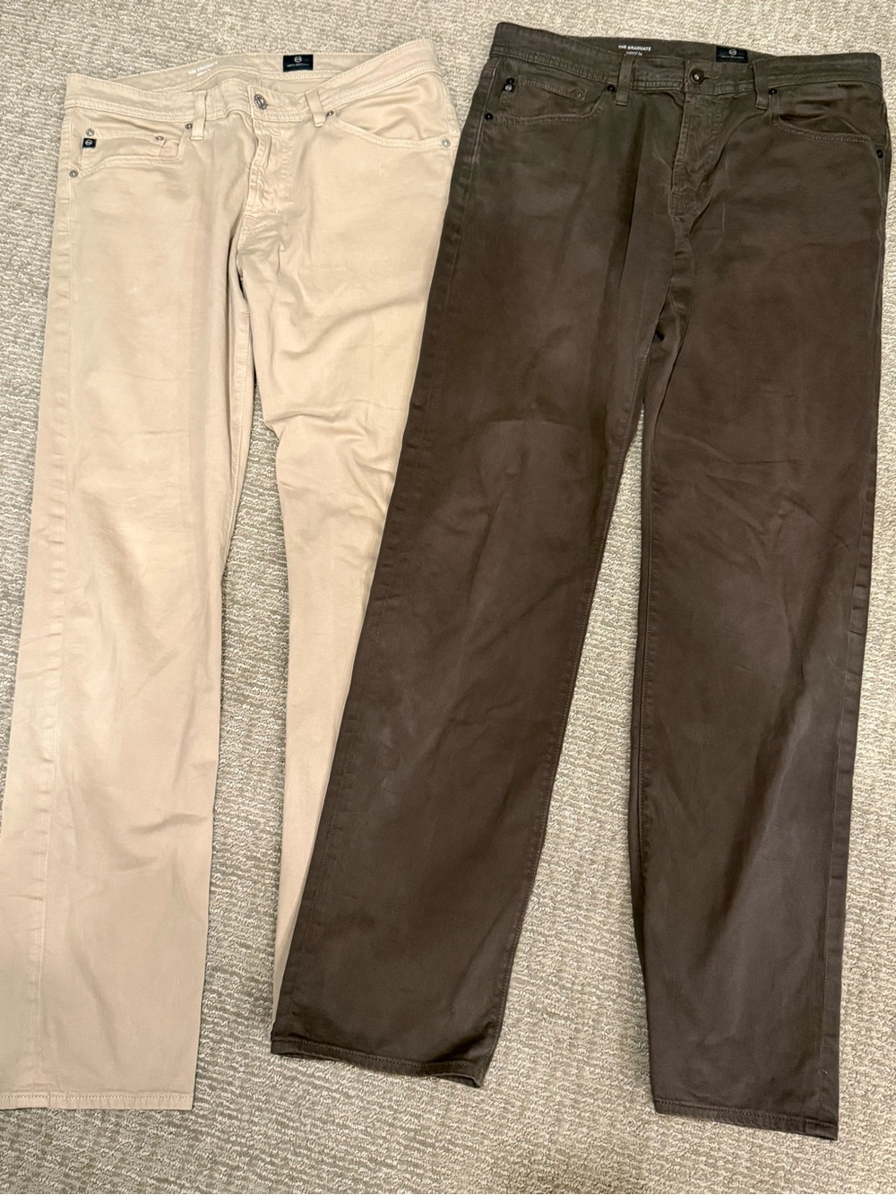 LOT AG Adriano Goldschmied Men's Graduate 34x34 Straight Pants Khaki Dark Gray